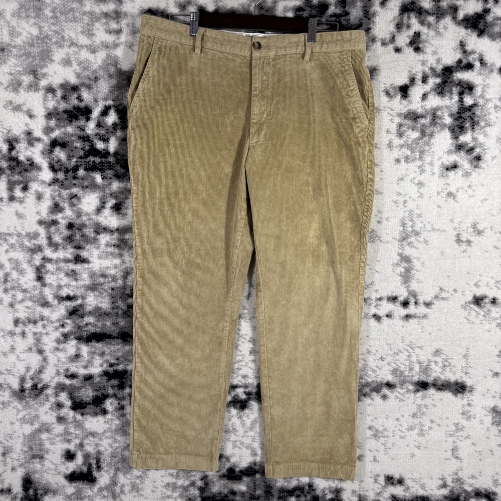 LL Bean Pants‎ Mens Size 36x32 Beige Corduroy Stretch Organic Cotton Preppy